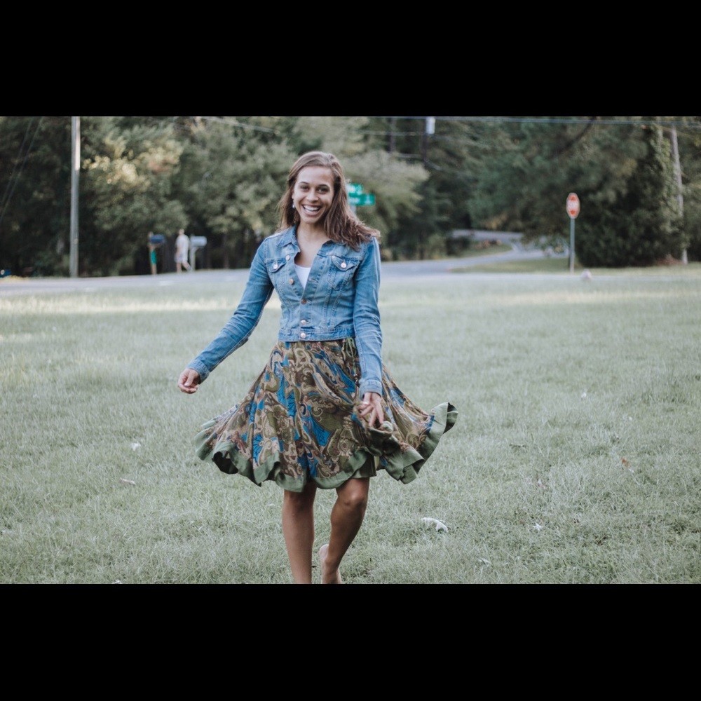 Army green skirt